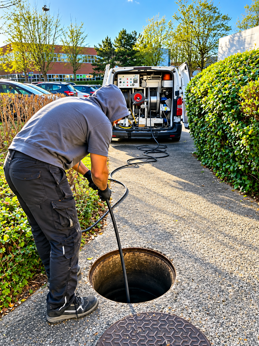 Plombier professionnel réparant une canalisation avec une clé à molette